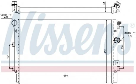 Радiатор охолодження SEAT; VW (вир-во Nissens) NISSENS 65015