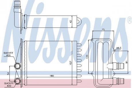 Радіатор системи обігріву салону NISSENS 73468