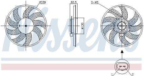 Вентилятор охолодження двигуна NISSENS 850105