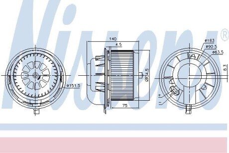 Вентилятор салону NISSENS 87077