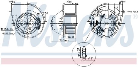 Вентилятор салону BMW X5 (E70)/X6 (E71/E72) 06-14 NISSENS 87416