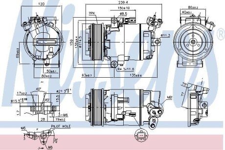 Компресор кондиціонера NISSAN QASHQAI/ X-TRAIL/ RENAULT MEGANE (2003) NISSENS 890015