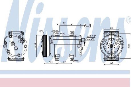 Компресор кондиціонера AUDI A4 94-00, VW Passat V 1.9 TDi NISSENS 89029