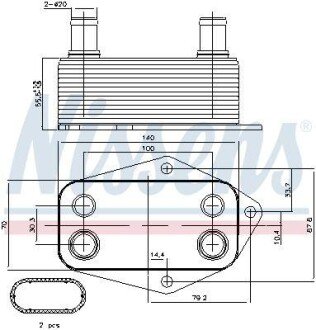 Радіатор масляний BMW 3 E46 (98-) NISSENS 90675