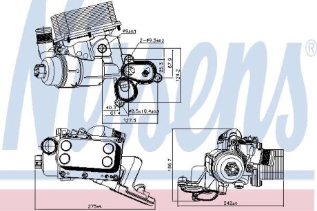 Радіатор масляний з корпусом масляного фільтра NISSENS 90924