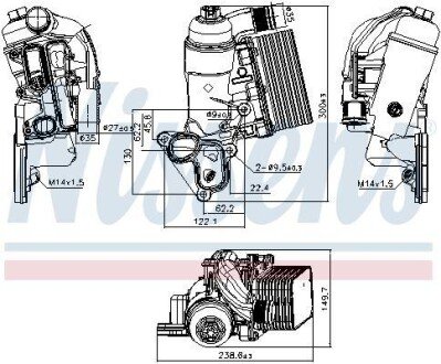 Радіатор масляний MASTER/MOVANO 2.3dci 10- в зборі NISSENS 90953