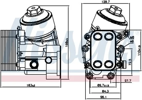 Радіатор масляний з корпусом VAG (вир-во Nissens) NISSENS 91154