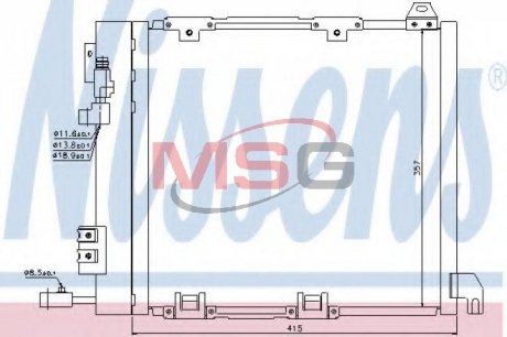 Конденсер кондіционера OPEL NISSENS 94385