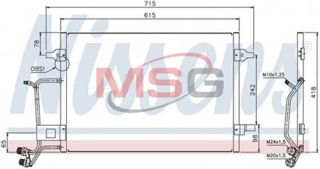 Конденсатор кондиціонера AUDI; VW NISSENS 94594