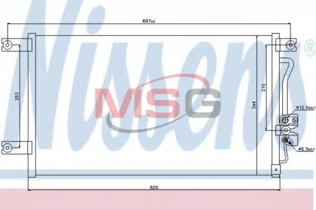 Конденсер кондіционера MITSUBISHI (вир-во Nissens) NISSENS 94790