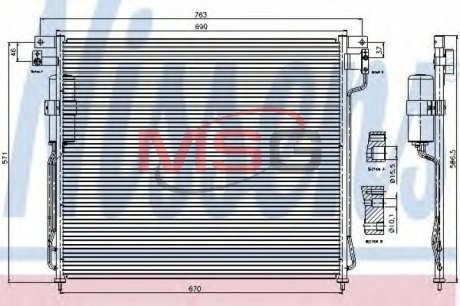 Конденсер кондіционера NISSAN (вир-во) NISSENS 94879