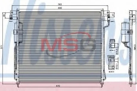 Конденсер кондіционера NISSAN (вир-во Nissens) NISSENS 94879