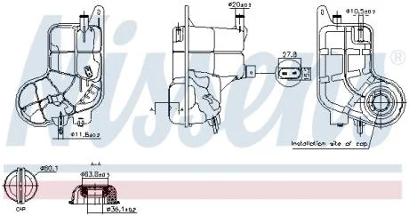Бачок розширювальний з кришкою AUDI A6 C6 (2004) (вир-во Nissens) NISSENS 996288