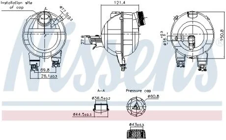 Бачок розширювальний з кришкою CITROEN/ PEUGEOT (вир-во Nissens) NISSENS 996306