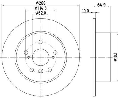 Диск тормозной задний Toyota Camry 2.0, 2.4, 3.0 (93-06) Nisshinbo ND1001K