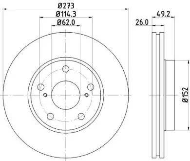 Диск тормозной передний Toyota Auris 1.4, 1.6, 1.8 (07-) NISSHINBO Nisshinbo ND1021K