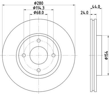 Диск гальмівний передній Nissan Tiida 1.5, 1.6, 1.8 (07-) Nisshinbo ND2036K