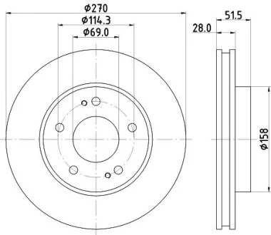 Диск тормозной передний Mitsubishi L200 2.4, 2.5, 3.2 (05-)  NISSHINBO Nisshinbo ND3028K