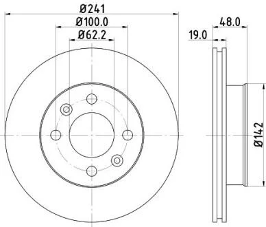Диск гальмівний передній Hyundai Getz 1.1, 1.3, 1.5, 1.6 (02-05) NISSHINBO Nisshinbo ND6017