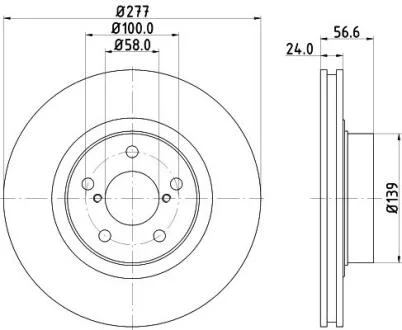 Диск тормозной передний Subaru Forester, Impreza, Legacy 2.0, 2.2 (02-)  NISSHINBO Nisshinbo ND7003K