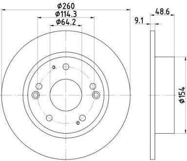 Диск тормозной задний Honda Accord 2.0 2.4 (06-) NISSHINBO Nisshinbo ND8026K
