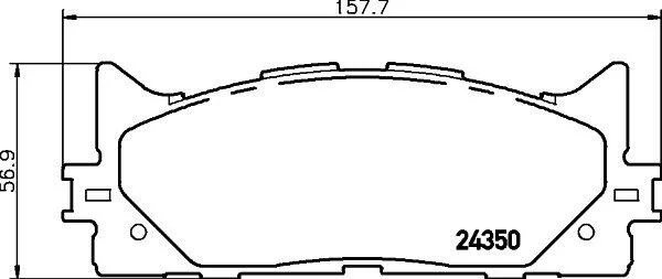 Колодки тормозные дисковые передние Toyota Camry (ACV40, ACV50), Rav IV 2.4, 3.0 (06-)Lexus ES350 3.5 V6 (06-) NISSHINBO Nisshinbo NP1015 (фото 1)