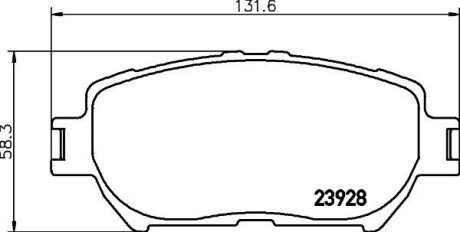 Колодки гальмівні дискові передние Toyota Camry 2.4, 3.0, 3.3 (01-06) Nisshinbo NP1017