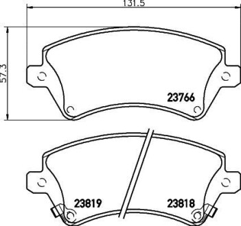Колодки тормозные дисковые передние Toyota Corolla 1.4, 1.6, 1.8, 2.0 (02-07) Nisshinbo NP1049