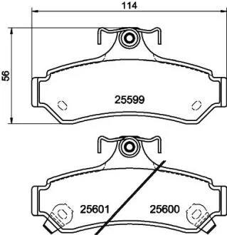 Колодки гальмівні дискові задні Toyota Camry, RAV-4 2.0, 2.2, 2.4 (06-)/Lexus ES 250h, 300h (12-) NISSHINBO Nisshinbo NP1056