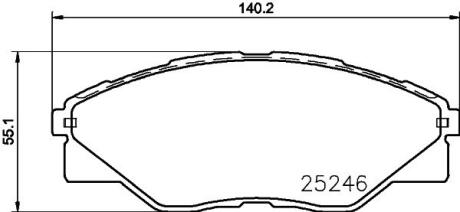 Колодки тормозные дисковые передние Toyota Hilux 2.5 (05-) Nisshinbo NP1061