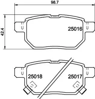 Колодки гальмівні дискові задні Toyota Auris, Yaris 1.3, 1.4, 1.6 (06-) Nisshinbo NP1071