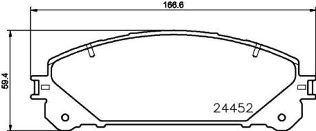Колодки гальмівні дискові передні Strong Ceramic Lexus RX 350, 450 (08-), Lexus NX 200t, 300h (14-), RAV-4 2.0 (15-) Nisshinbo NP1109SC