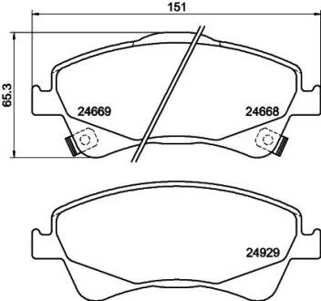 Колодки тормозные дисковые передние Toyota Auris, Avensis, Verso 1.6, 1.8, 2.0 (08-) NISSHINBO Nisshinbo NP1119