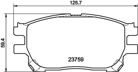 Колодки гальмівні дискові передние Toyota Previa 2.0, 2.4 (00-06) Nisshinbo NP1123