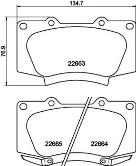 Колодки тормозные дисковые передние Strong Ceramic Toyota Fortuner (15-) NISSHINBO Nisshinbo NP1189SC