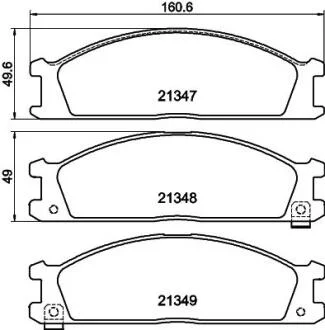 Колодки тормозные дисковые передние Nissan Pathfinder, Pick Up 2.4, 2.7, 3.2 (98-)  NISSHINBO Nisshinbo NP2008