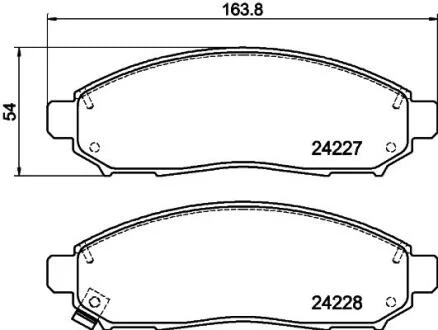 Колодки тормозные дисковые передние Nissan Pathfinder, Navara 2.0, 2.5, 3.0 (05-)  NISSHINBO Nisshinbo NP2020
