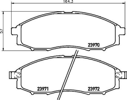 Колодки гальмівні дискові передній Nissan Navara (97-), NP300 (08-) Nisshinbo NP2027SC
