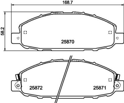 Колодки тормозные дисковые передние Nissan Caravan 2.4, 3.0 (01-) Nisshinbo NP2042