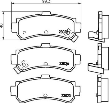 Колодки гальмівні дискові задні Nissan Almera 1.4, 1.6, 2.0 (95-00) Nisshinbo NP2064