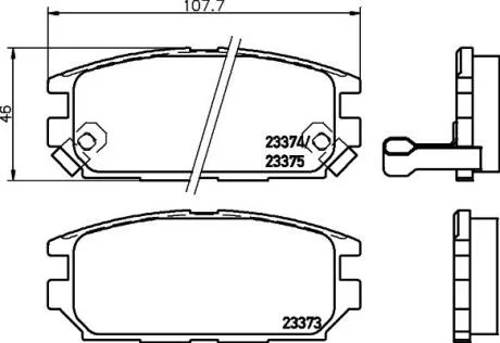 Колодки тормозные дисковые задние Mitsubishi Galant, Lancer 1.8, 2.0, 2.5 (96-03)  NISSHINBO Nisshinbo NP3034