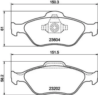 Колодки гальмівні дискові передні Mazda2 1.3, 1.4, 1.6 (03-)/Ford Fusion 1.4, 1.6 (04-12)  NISSHINBO Nisshinbo NP5008