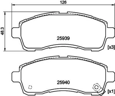 Колодки гальмівні дискові передние Suzuki Swift/Mazda 2/ Daihatsu Materia 1.2, 1.3, 1.5, 1.6 (06-)  NISSHINBO Nisshinbo NP5029