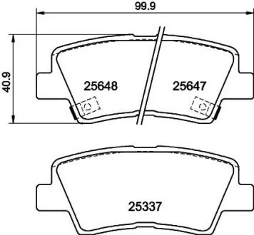 Колодки гальмівні дискові задні Hyundai Accent, i40/Kia Rio/Ssang Yong 1.4, 1.6, 1.7, 2.0 (10-) NISSHINBO Nisshinbo NP6036
