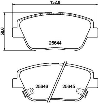 Колодки гальмівні дискові передние Kia Optima 2.0, 2.4 (10-) Nisshinbo NP6049