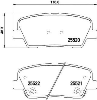 Колодки гальмівні дискові задние Hyundai Santa Fe/Kia Sportage 2.0, 2.2, 2.4 (09-) Nisshinbo NP6083