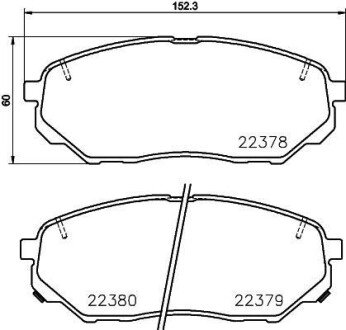 Колодки гальмівні дискові передні Hyundai Santa Fe IV (TM) (18-) Nisshinbo NP6098