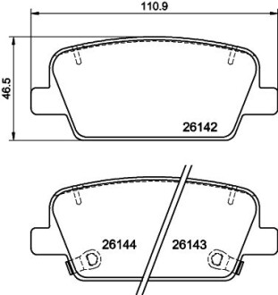 Колодки тормозные дисковые задние Hyundai Palisade (18-), Santa Fe (18-) Nisshinbo NP6160