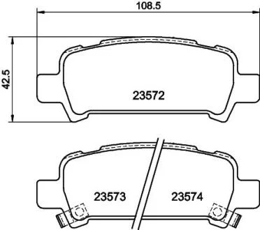 Колодки тормозные дисковые задние Subaru Legacy, Outback 2.0, 3.0 (03-)  NISSHINBO Nisshinbo NP7003