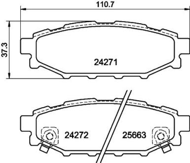Колодки гальмівні дискові задние Subaru Forester, Impreza, Legacy, Outback 2.0, 2.2, 2.5 (03-) Nisshinbo NP7006